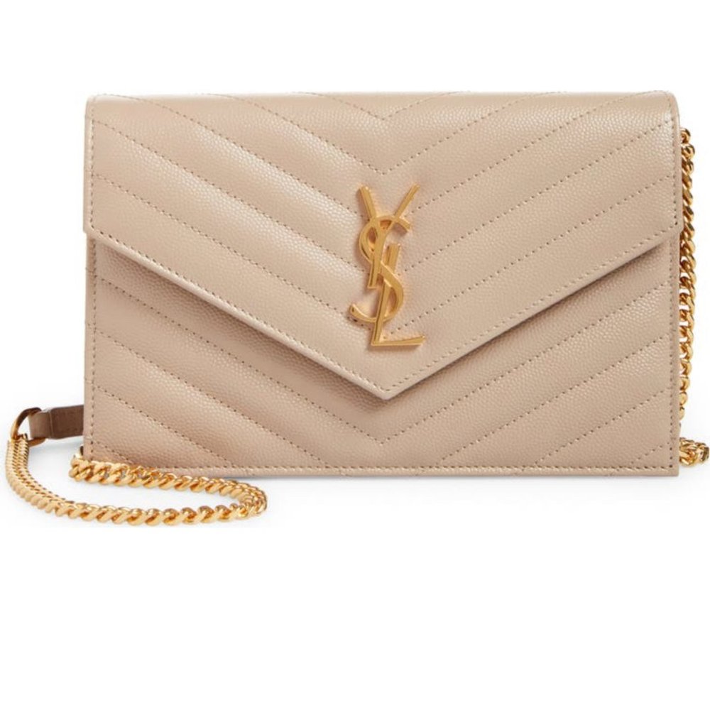 YSL-Monogramme Logo Leather Crossbody Bag